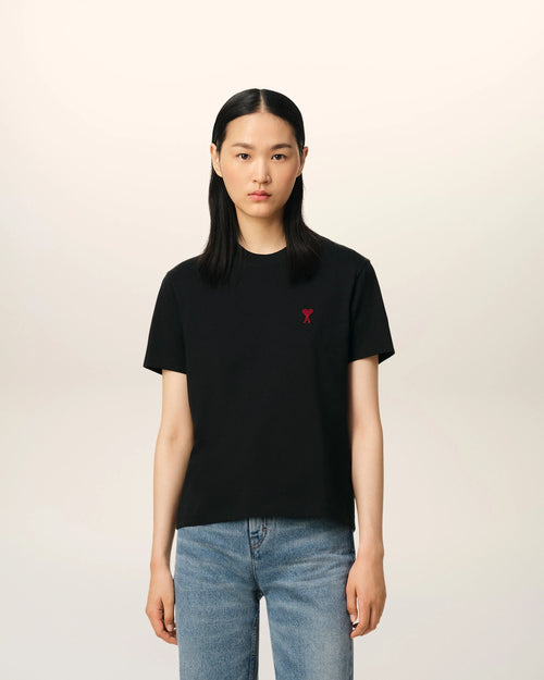 Ami Paris Футболка чорна Ami De Coeur BFUTS001.724.256