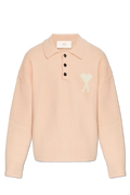 Ami Alexandre Mattiussi Pink Polo Sweater With Logo