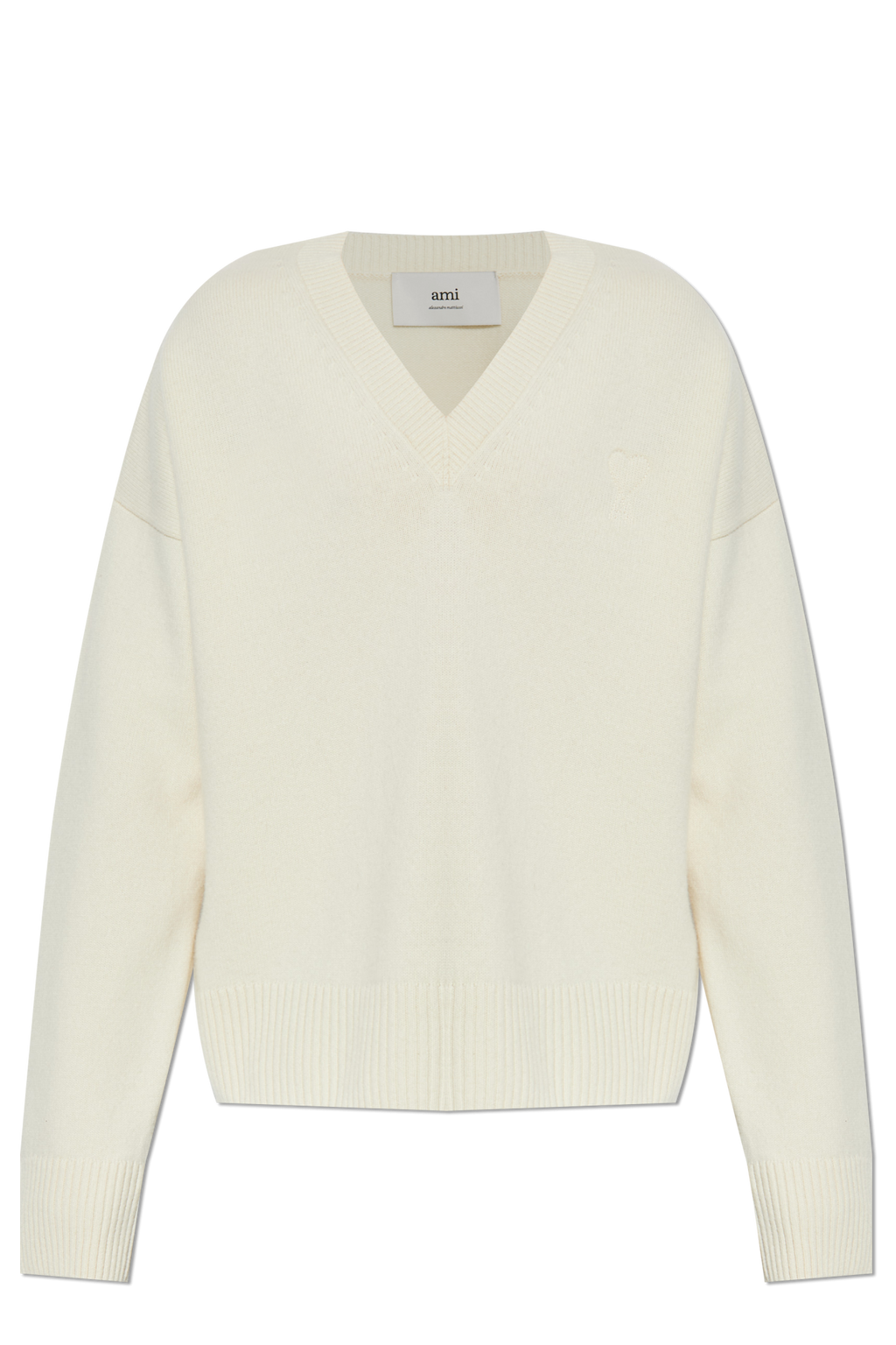 Ami Alexandre Mattiussi Cream Sweater With Logo