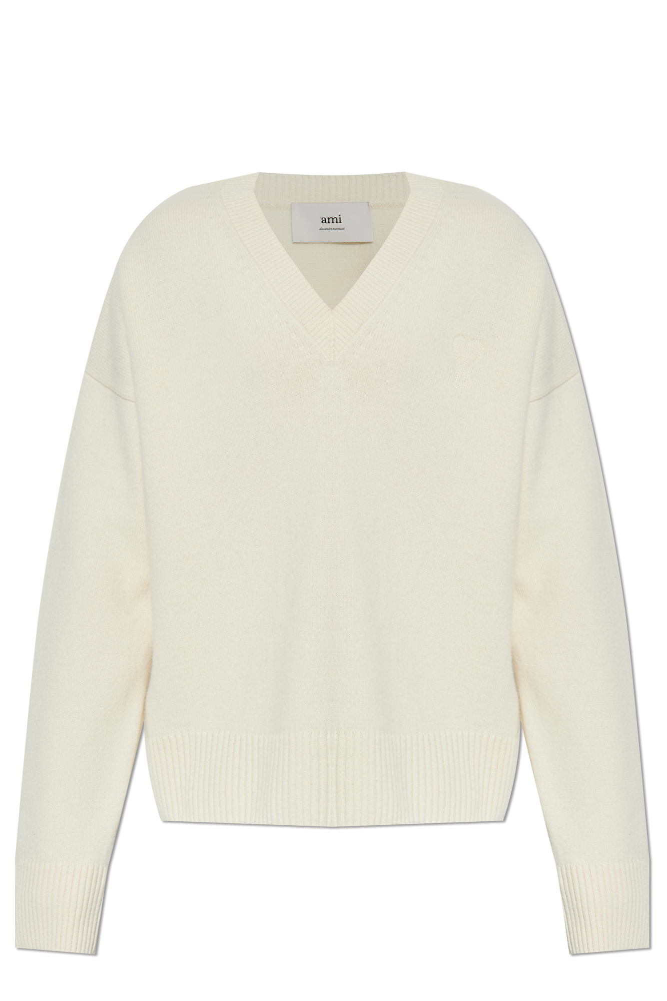 Ami Alexandre Mattiussi Cream Sweater With Logo