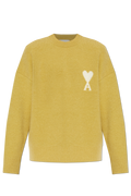 Ami Alexandre Mattiussi Yellow Wool Sweater With Logo