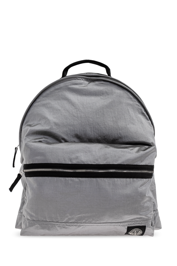 Stone Island Grey Backpack With Logo