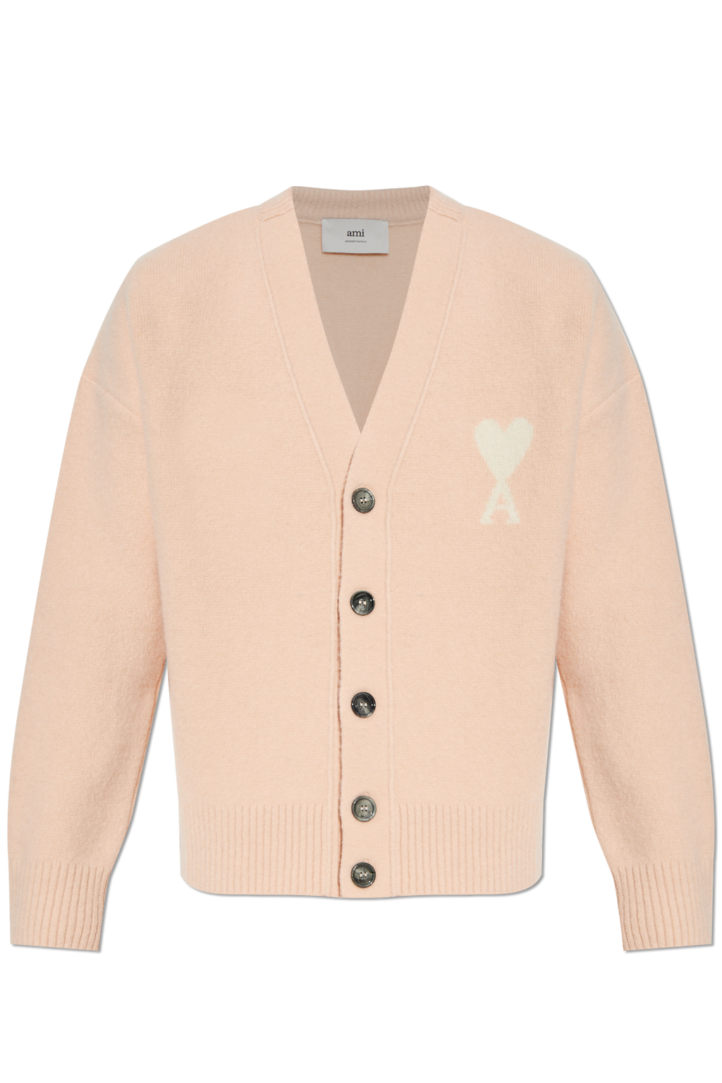 Ami Alexandre Mattiussi Pink Cardigan With Logo