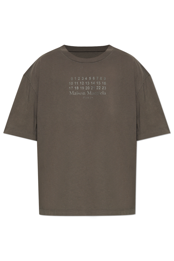 Maison Margiela Brown T-Shirt With Printed Logo