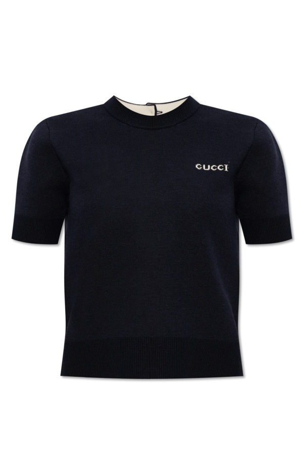 Gucci Navy Blue Top With logo