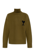 Ami Alexandre Mattiussi Green Turtleneck With Logo