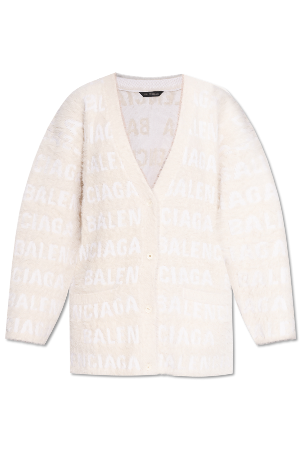 Balenciaga Cream Cardigan With Monogram