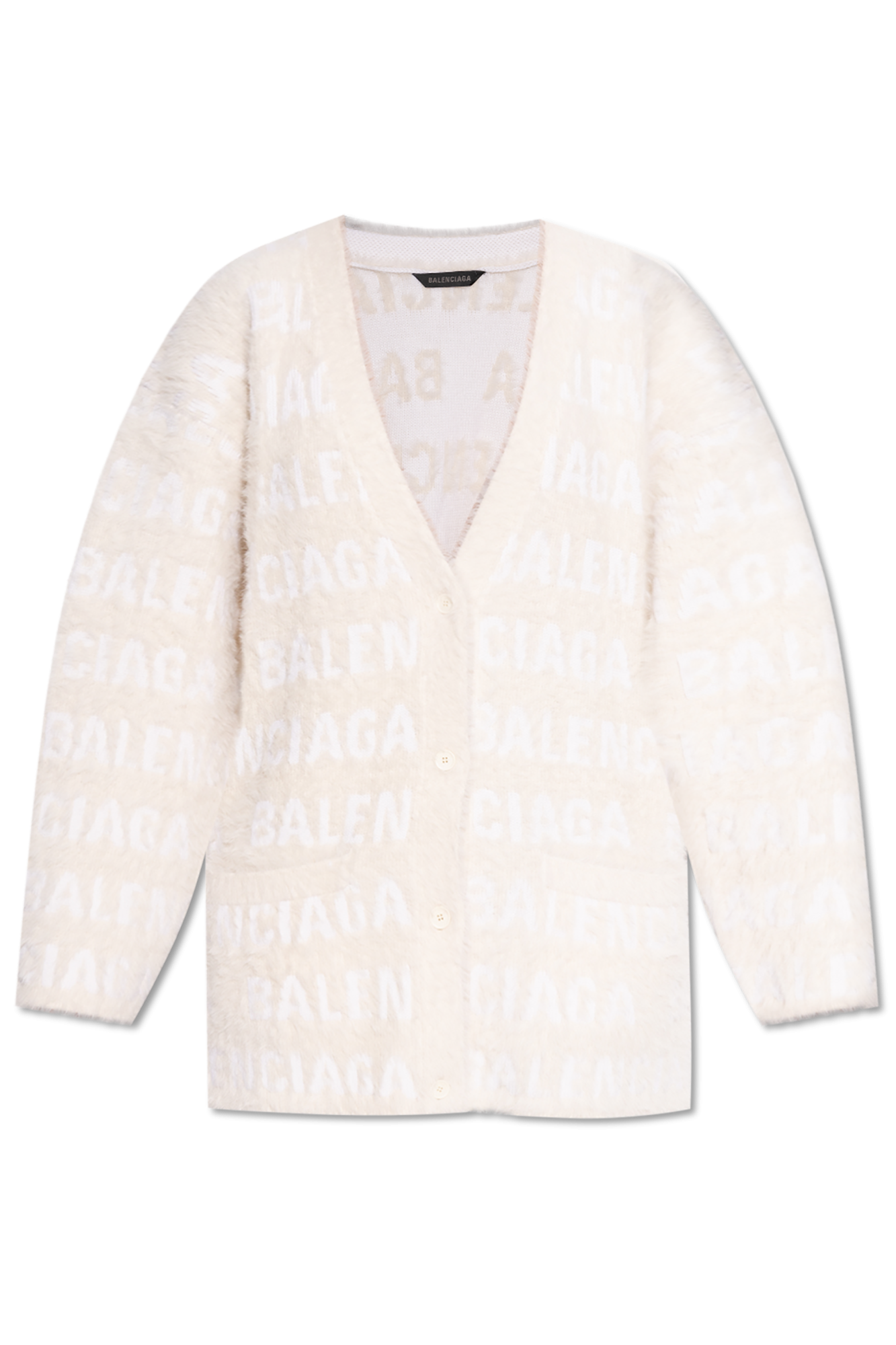 Balenciaga Cream Cardigan With Monogram