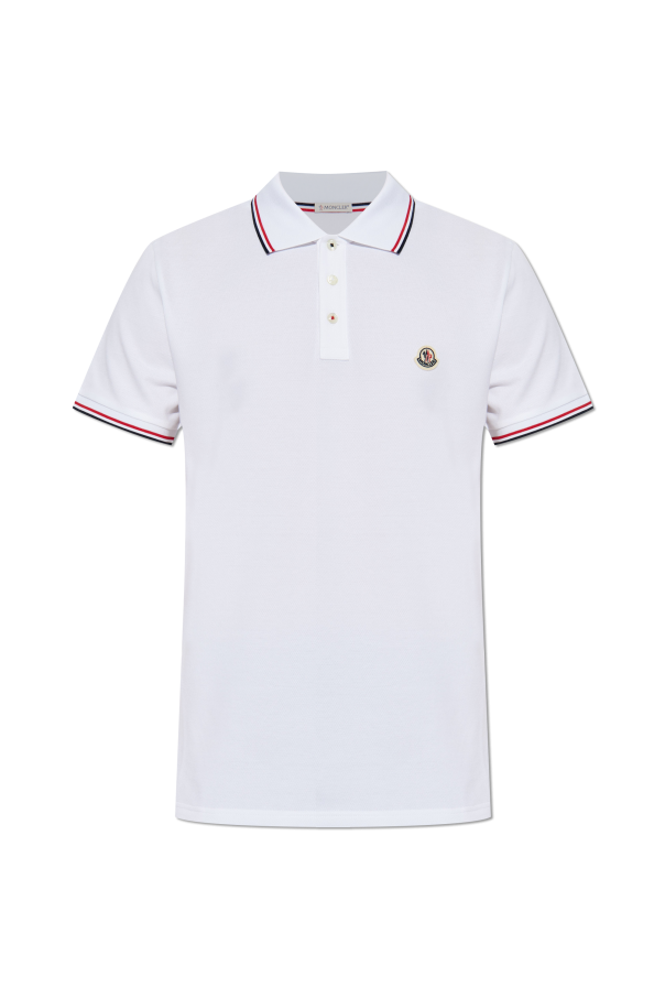 Moncler White Cotton Polo