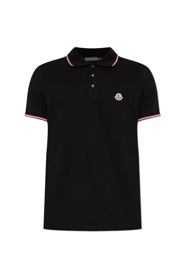 Moncler Black Cotton Polo