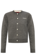 Gucci Grey Cardigan With Logo