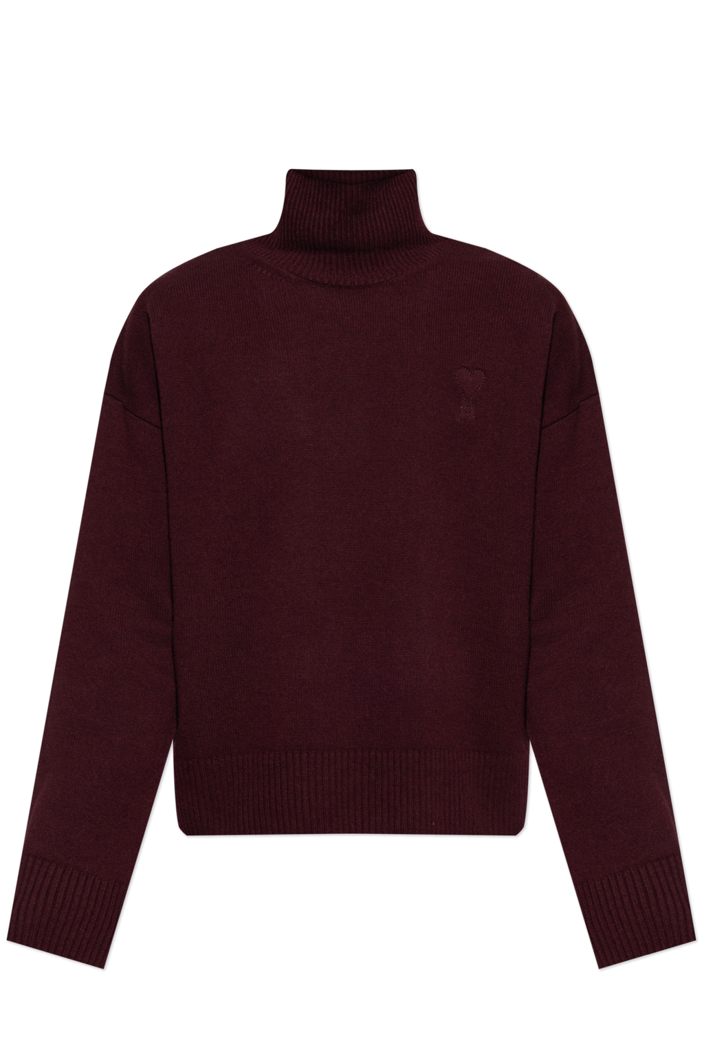 Ami Alexandre Mattiussi Burgundy Wool Turtleneck
