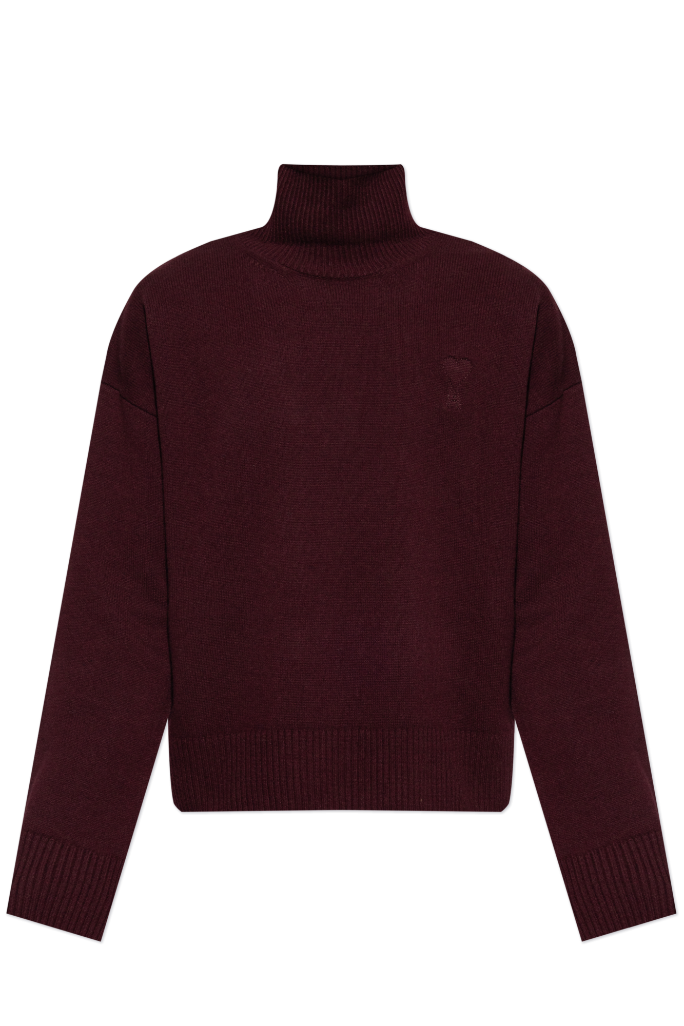 Ami Alexandre Mattiussi Burgundy Wool Turtleneck