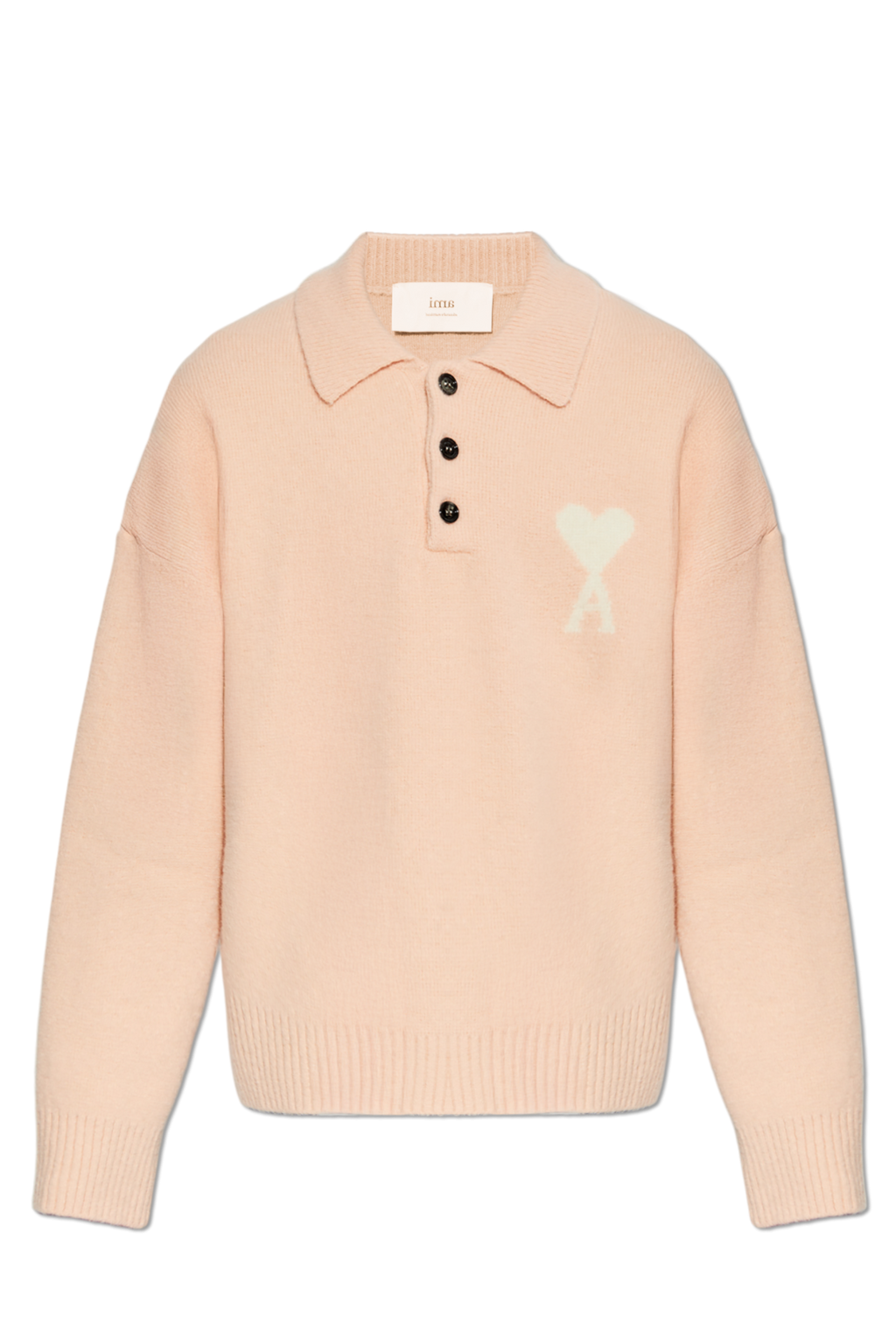 Ami Alexandre Mattiussi Pink Polo Sweater With Logo