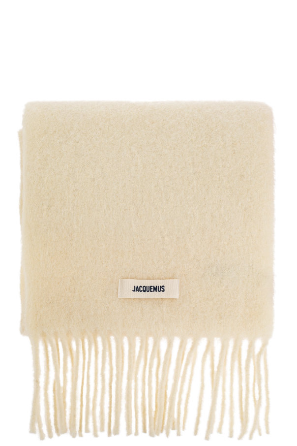 Jacquemus Cream Scarf With Logo Patch
