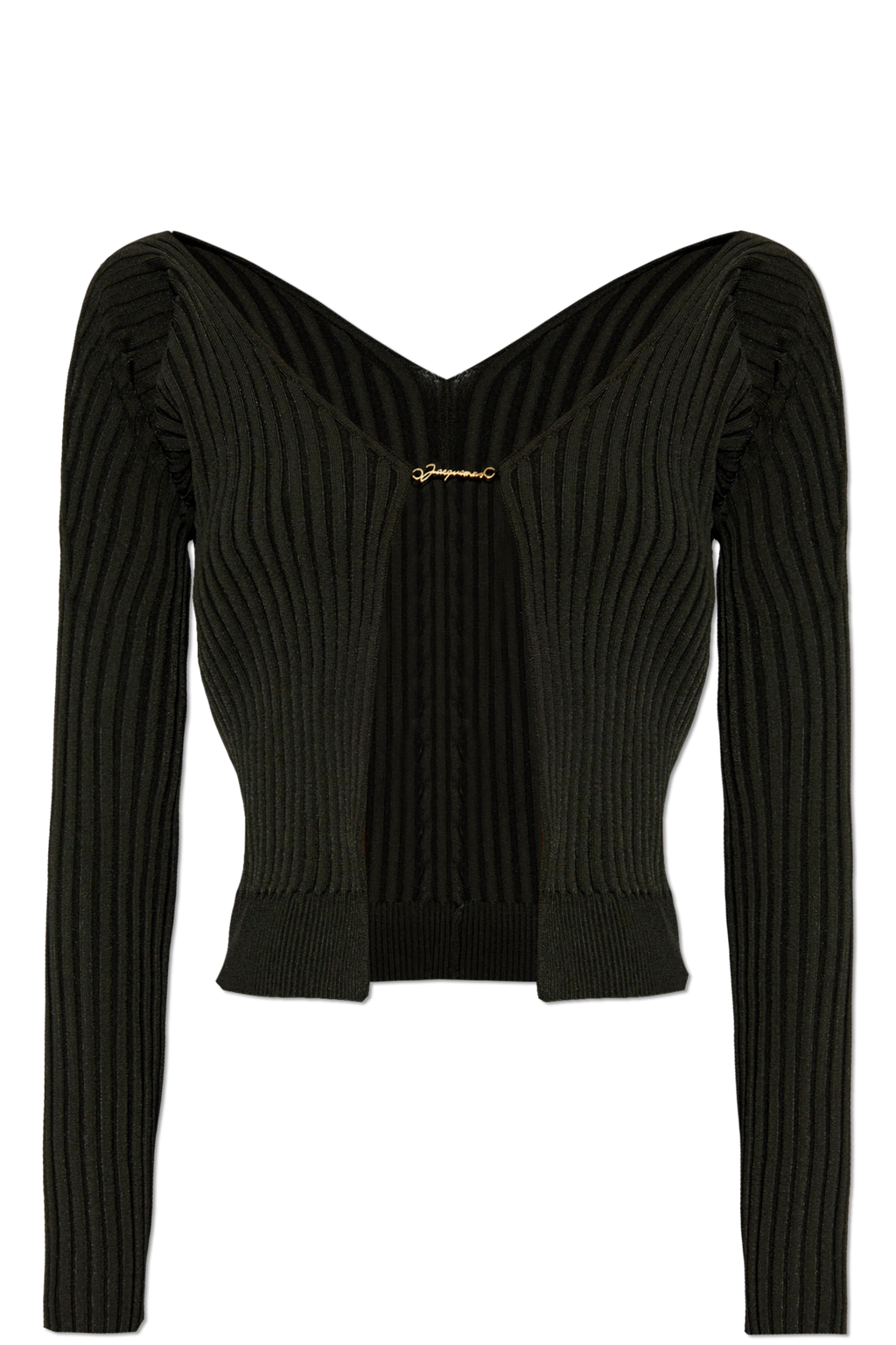 Jacquemus BLACK ‘Pralu’ ribbed top with logo 223KN500 2190-990