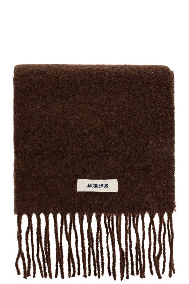 Jacquemus Brown Scarf With Logo Patch