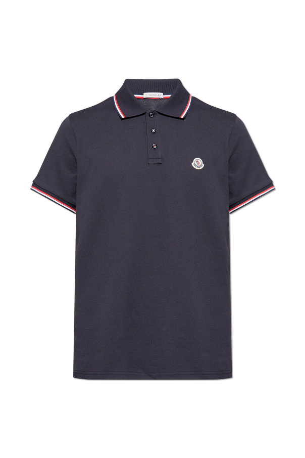 Moncler Navy Blue Polo With Logo