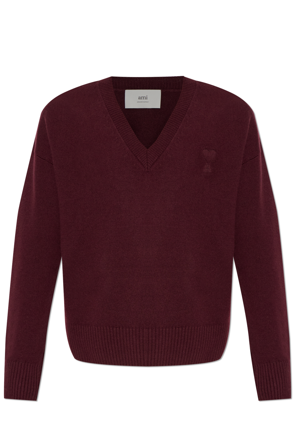 Ami Alexandre Mattiussi Burgundy Wool Sweater