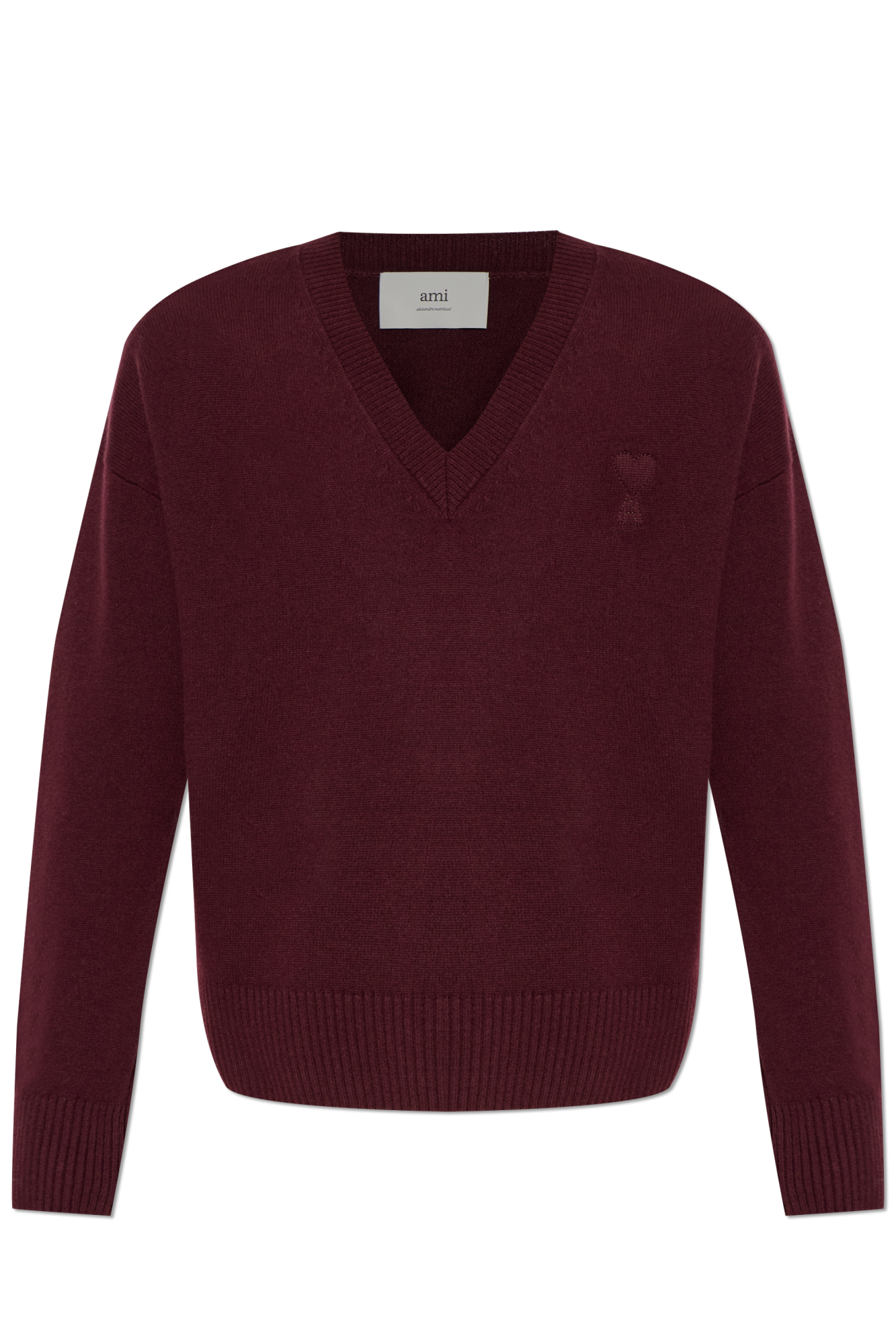 Ami Alexandre Mattiussi Burgundy Wool Sweater