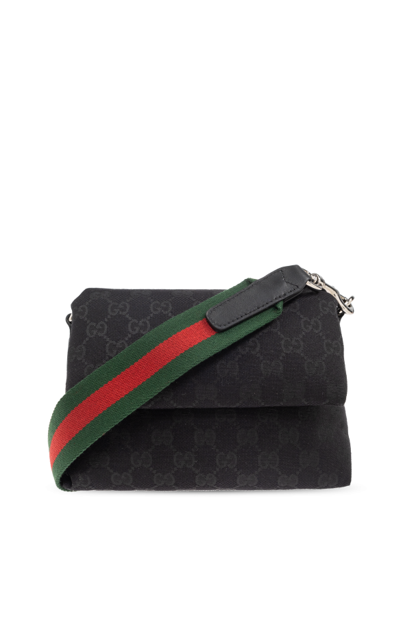 Gucci Black Shoulder Bag With Web Strap