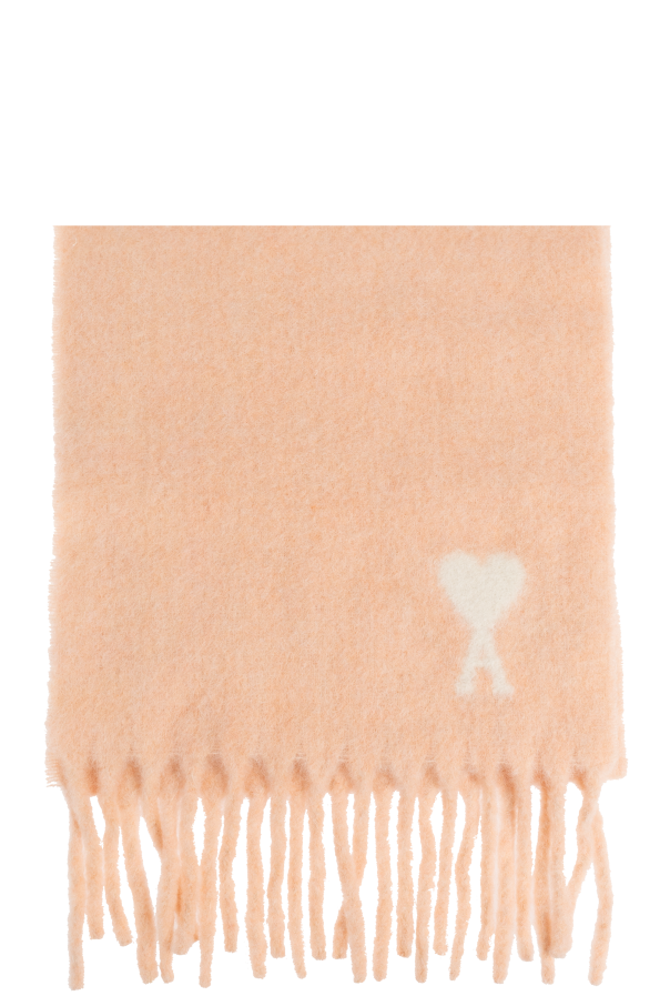 Ami Alexandre Mattiussi Pink Wool Scarf