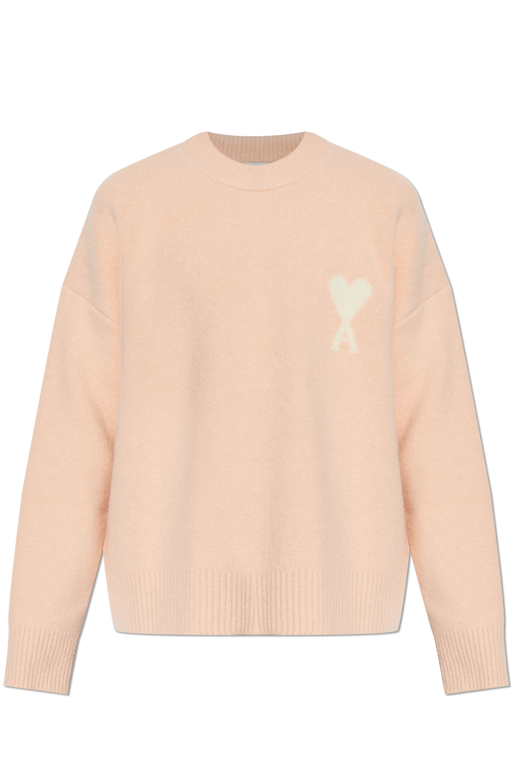 Ami Alexandre Mattiussi Pink Wool Sweater With Logo