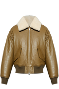 Ami Alexandre Mattiussi Brown Leather Jacket