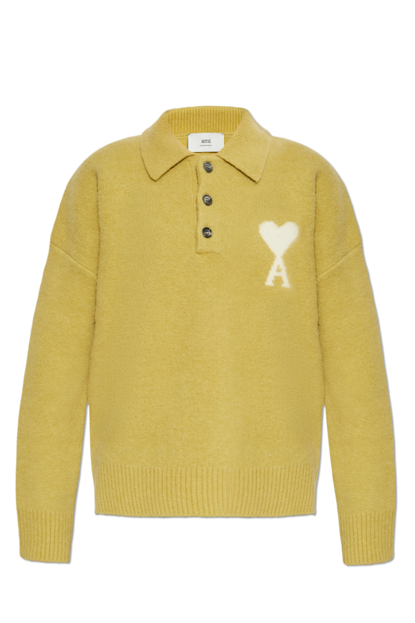 Ami Alexandre Mattiussi Green Polo Sweater With Logo