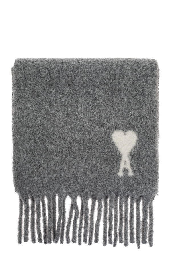 Ami Alexandre Mattiussi Grey Scarf With Logo