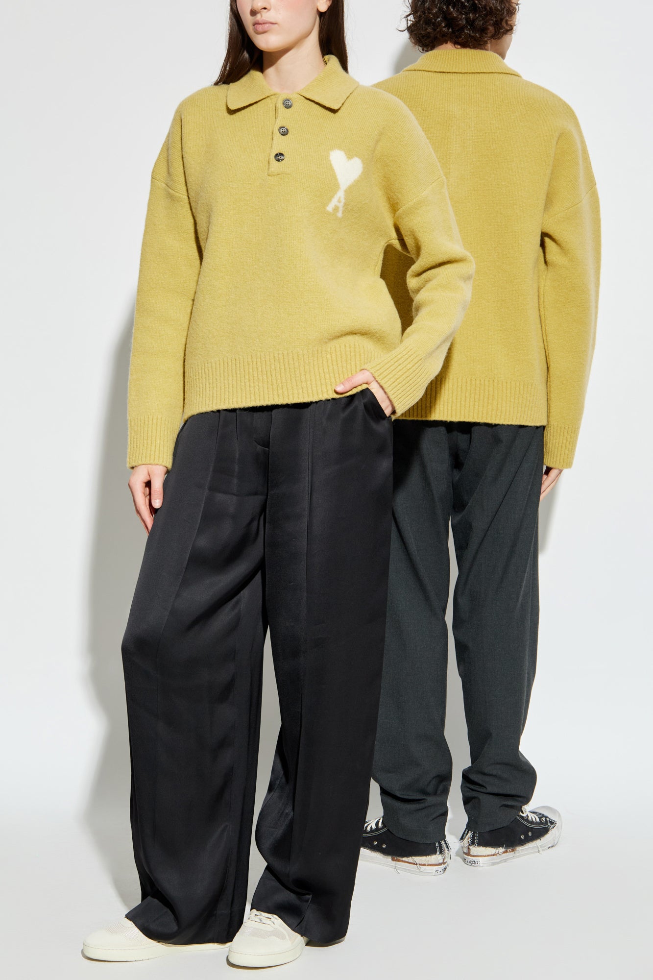 Ami Alexandre Mattiussi Green Polo Sweater With Logo