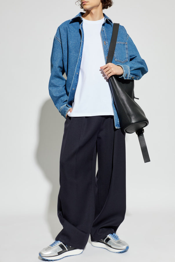 Loewe White T-Shirt With Embroidered Logo