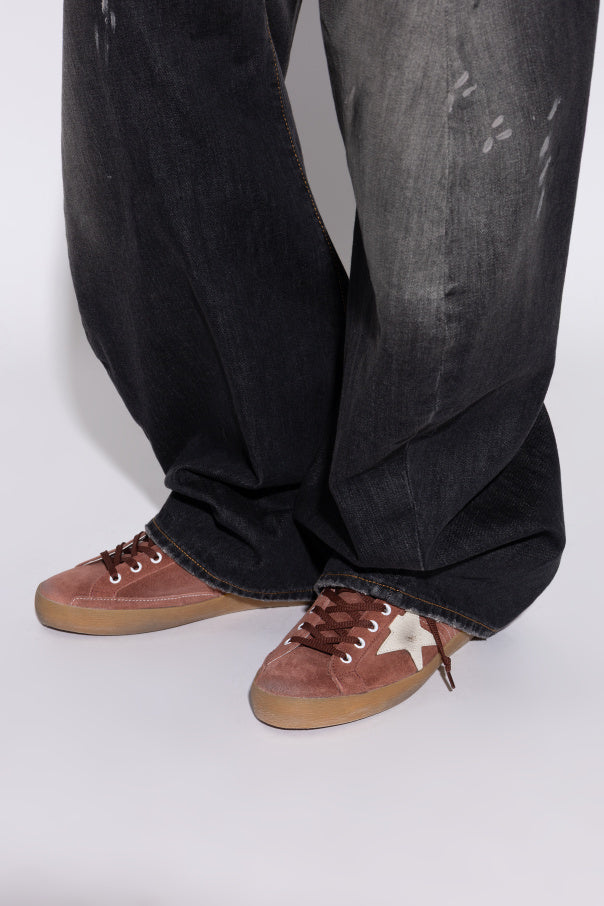 Golden Goose Red ‘Super-Star Double Quarter With S’ Sports Shoes