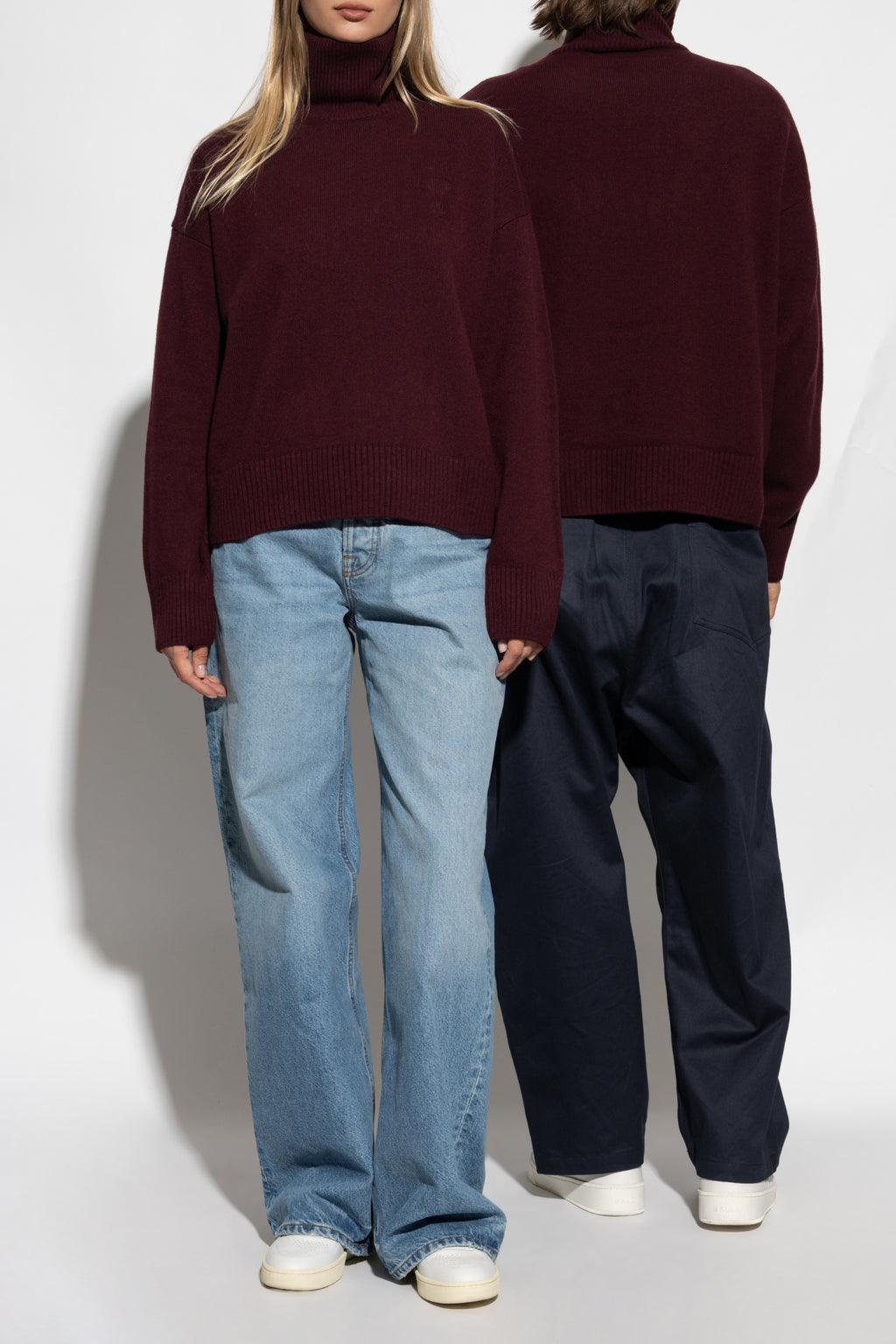 Ami Alexandre Mattiussi Burgundy Wool Turtleneck