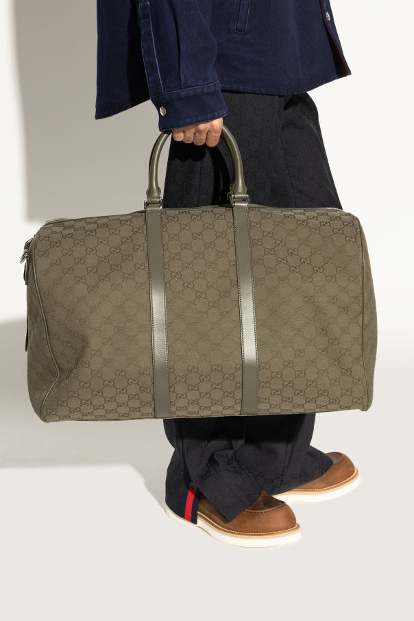 Gucci Green Carry-On Bag With 'GG' Pattern