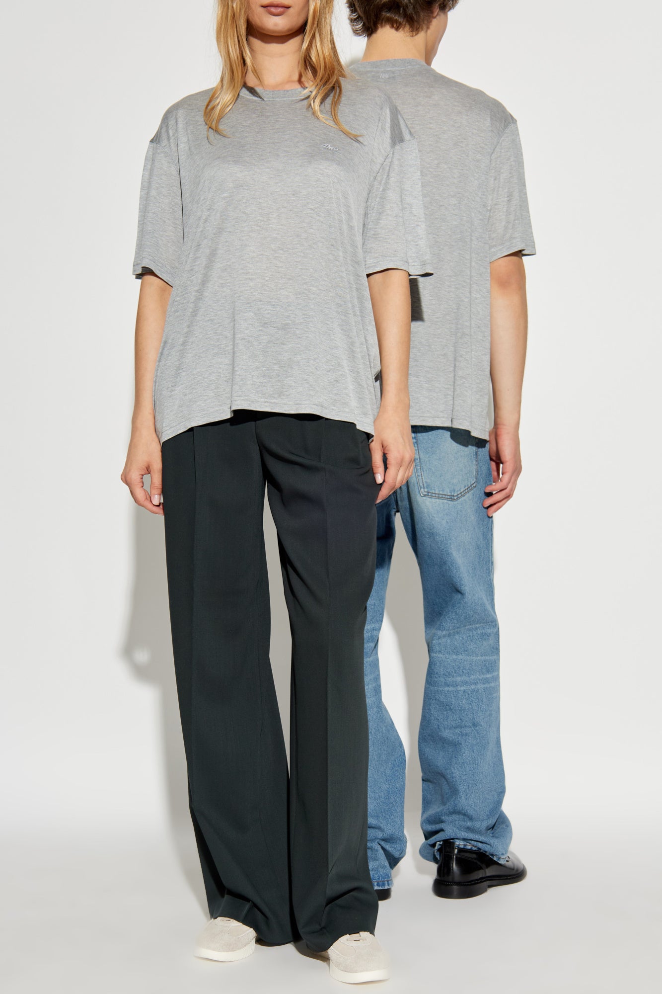 Ami Alexandre Mattiussi Grey T-shirt With Logo