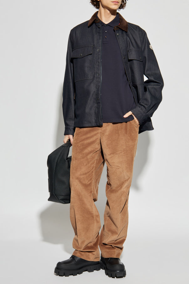 Moncler Navy Blue Polo With Logo