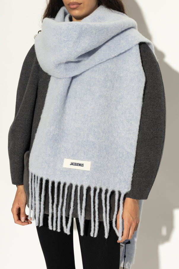 Jacquemus Light Blue Scarf With Logo