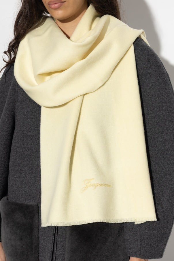 Jacquemus Yellow Scarf With Logo