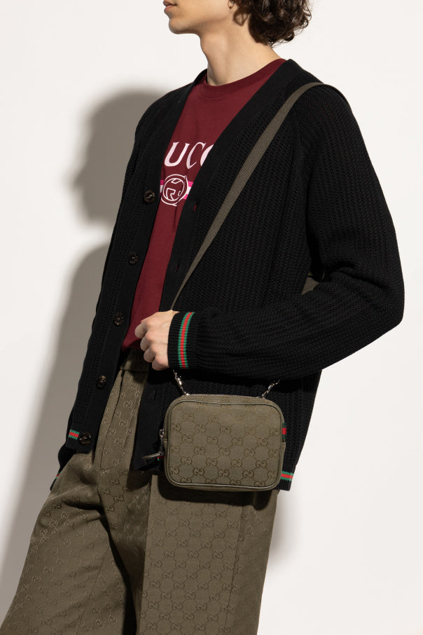 Gucci Green Shoulder Bag With "GG" Pattern