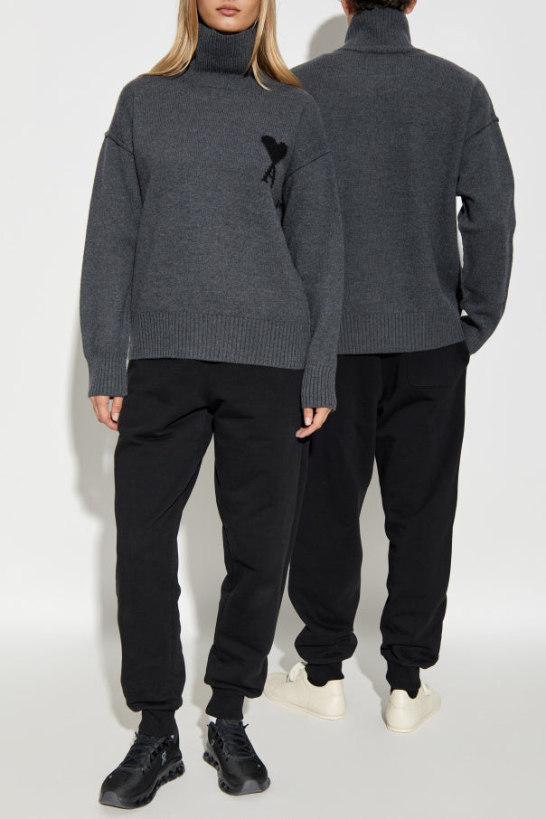 Ami Alexandre Mattiussi Grey Wool Turtleneck