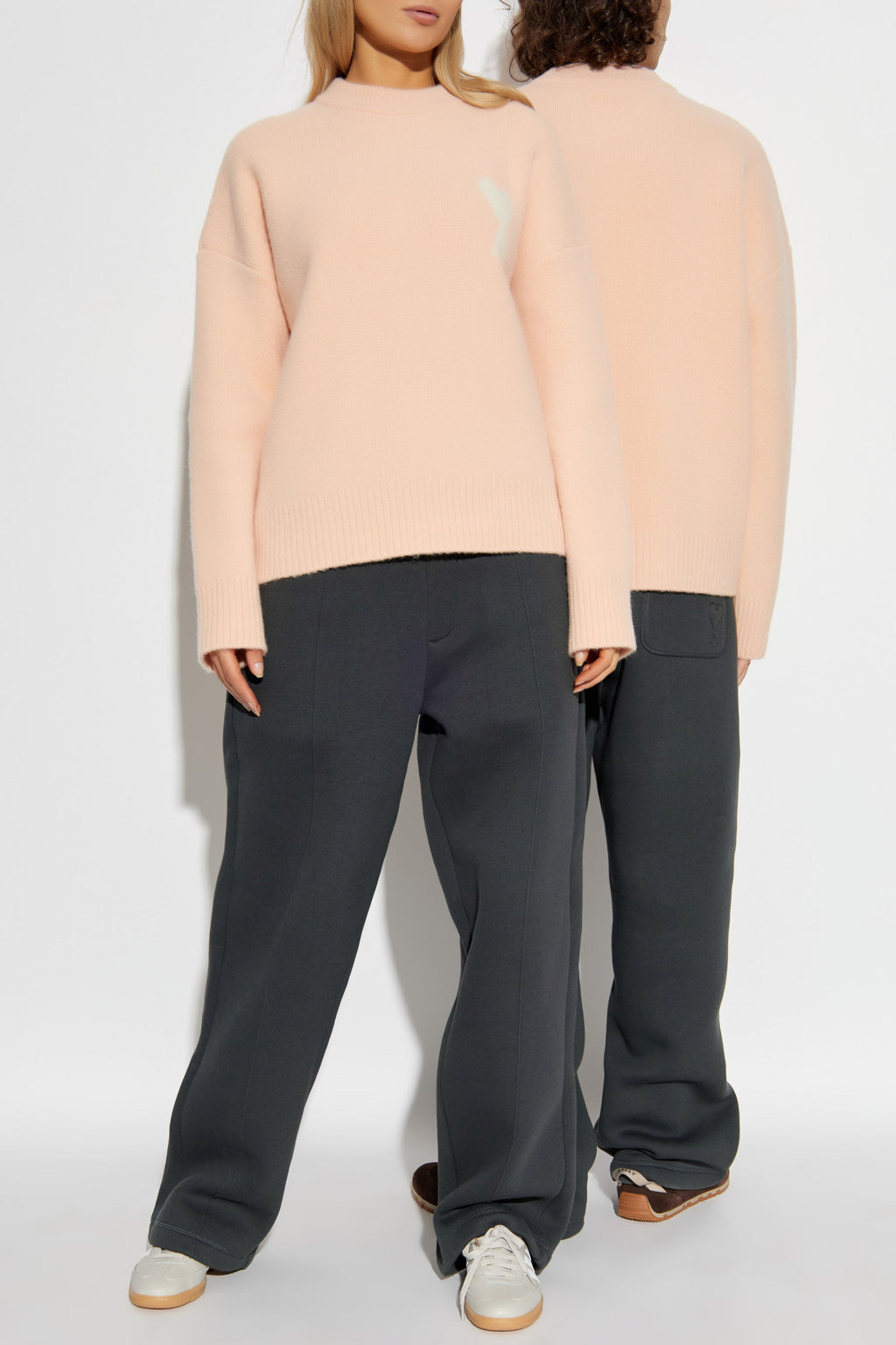 Ami Alexandre Mattiussi Pink Wool Sweater With Logo