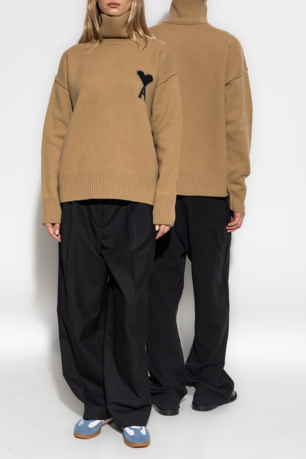Ami Alexandre Mattiussi Beige Wool Turtleneck