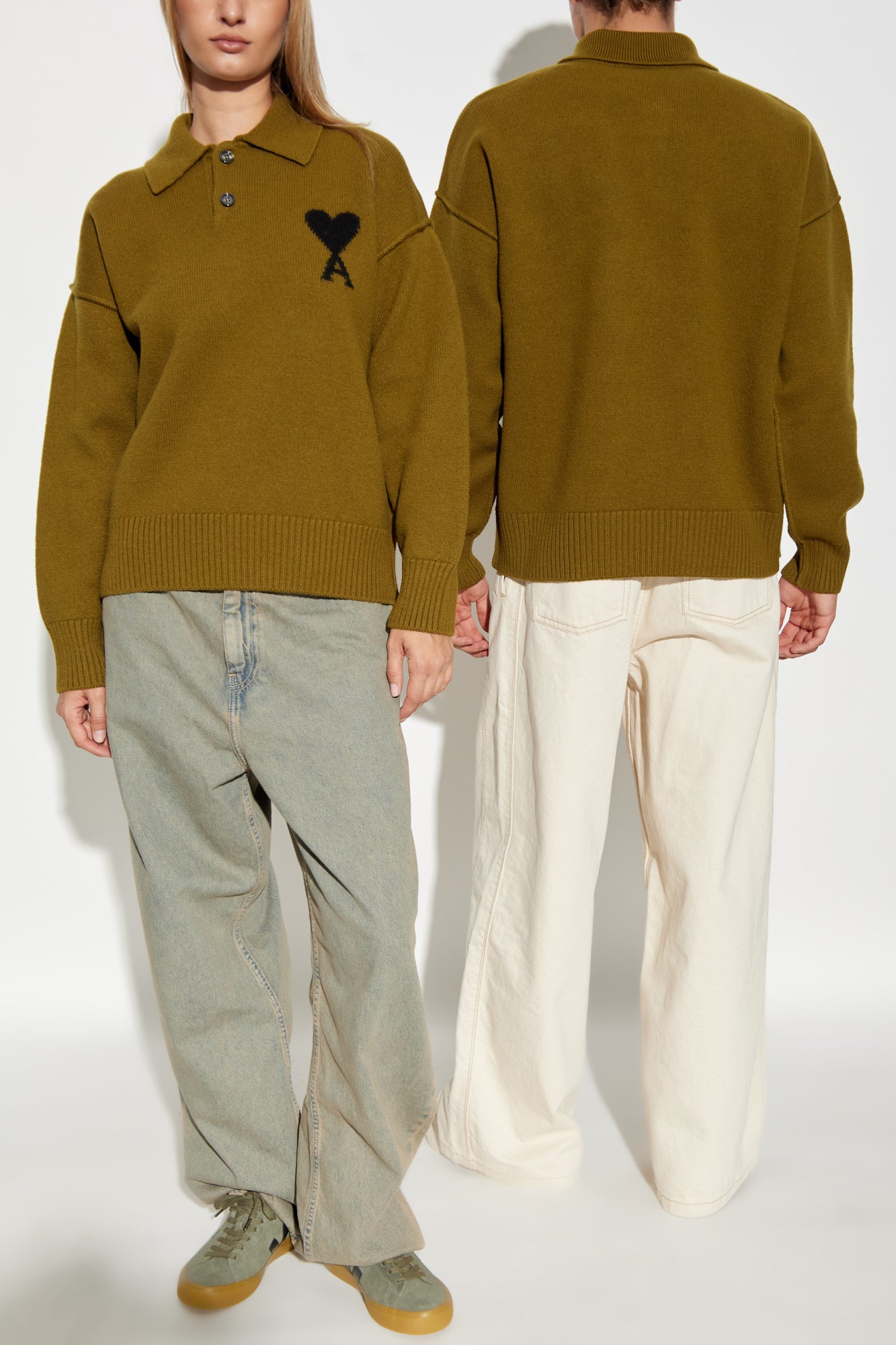 Ami Alexandre Mattiussi Green Wool Polo