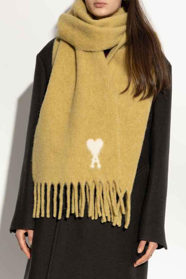 Ami Alexandre Mattiussi Yellow Wool Scarf