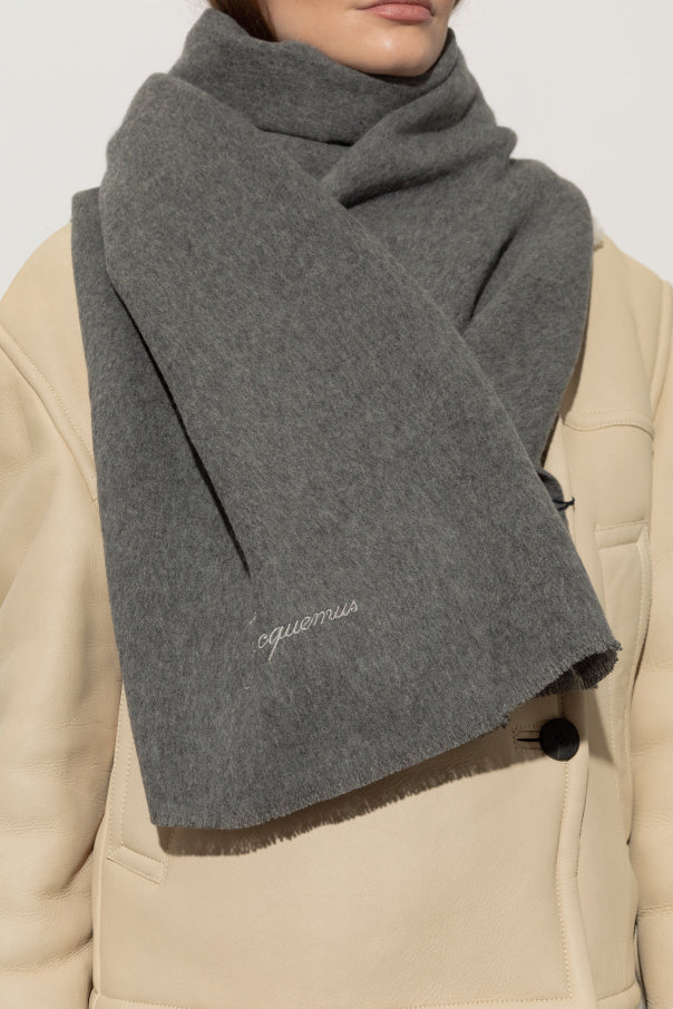 Jacquemus Grey Scarf With Logo