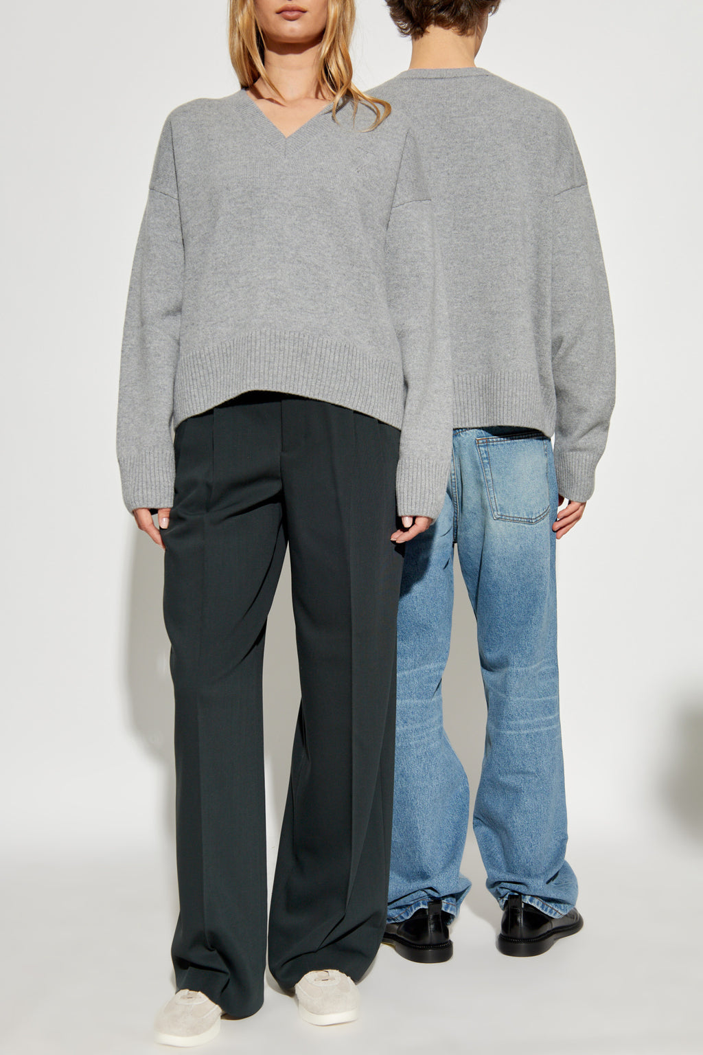 Ami Alexandre Mattiussi Grey Sweater With Logo