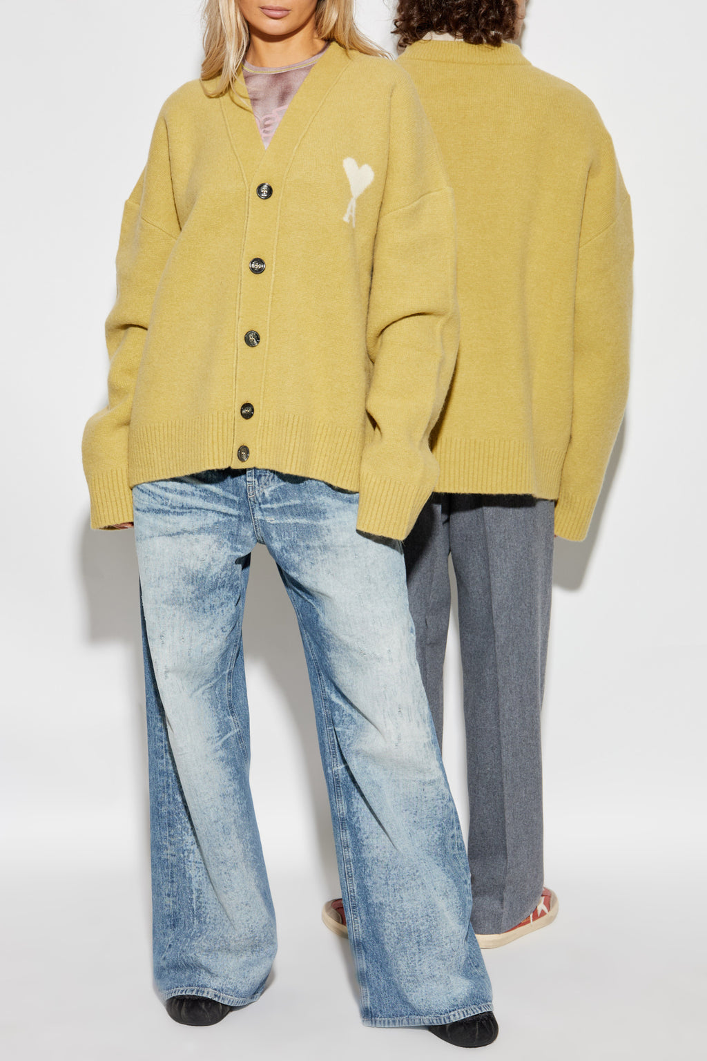 Ami Alexandre Mattiussi Green Cardigan With Logo