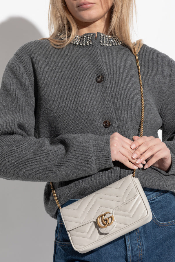 Gucci Cream Shoulder Bag GG Marmont 2.0