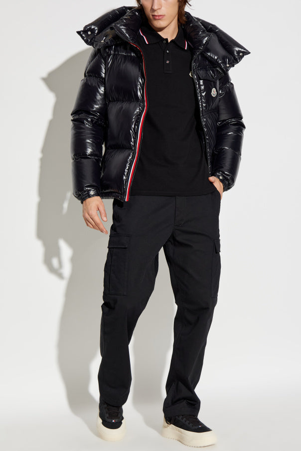 Moncler Black Cotton Polo